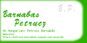 barnabas petrucz business card